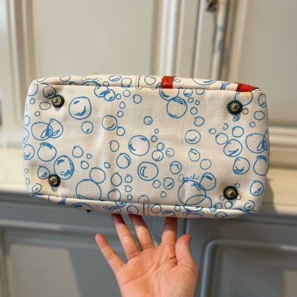 RARE COACH BUBBLE FISH CORAL LARGE TOTE - Picture 9 of 10